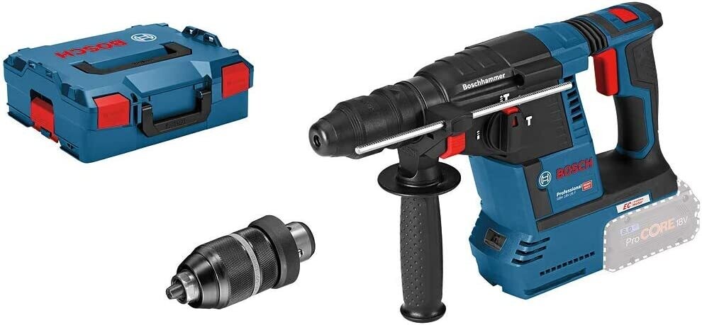 Bosch Professional 18V System GBH 18V-26 F - Martillo perforador a batería (Brushless, 2,6 J, Ø máx. 26 mm, SDS plus + cilíndrico, sin batería, en L-BOXX)