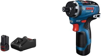 Bosch Professional 12V System GSR 12V-35 HX - Atornillador a batería (Brushless, 35 Nm, Ø máx. tornillo 10 mm, 2 baterías x 3.0 Ah, en caja)