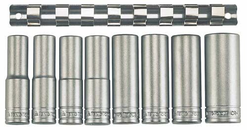 JUEGO DE VASOS HEXAGONALES LARGOS 1/2" M1208-6 8 PZAS JUEGO DE VASOS HEXAGONALES LARGOS 1\2" M1208-6 8 PZAS