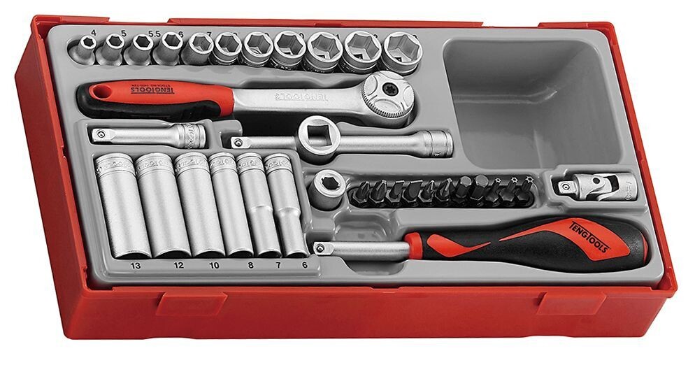 JUEGO DE VASOS HEXAGONALES 1\4 JUEGO DE VASOS HEXAGONALES 1\4" TT1435 - 35PIEZAS