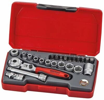 JUEGO DE LLAVES DE VASO ARTICULADA T1424S - 24 PIEZAS