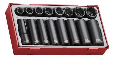 JUEGO DE VASOS DE IMPACTO 1/2" - 16 PIEZAS