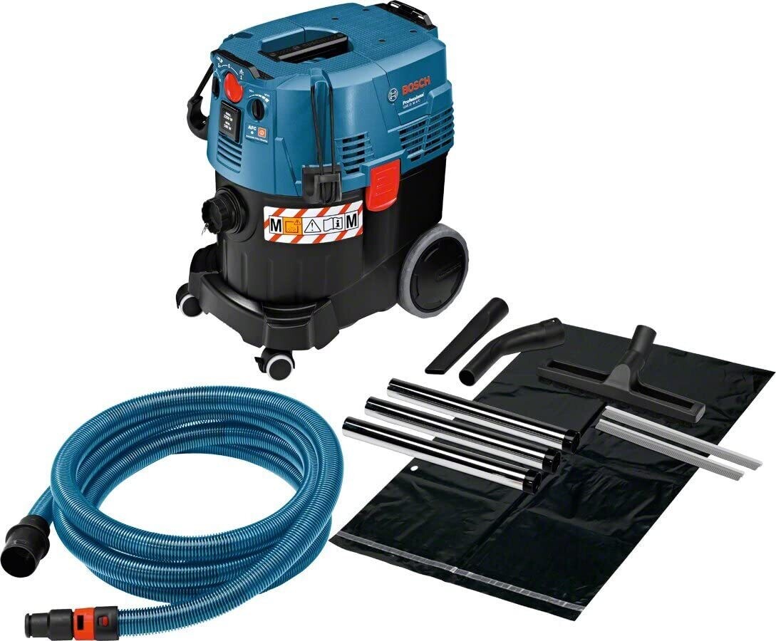 Bosch Professional GAS 35 M AFC - Aspirador seco/húmedo (254 mbar, depósito 35 l, clase polvo M, manguera antiestática 5m)