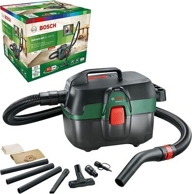 Bosch aspirador en seco y húmedo a batería AdvancedVac 18V-8 (sin batería, sistema de 18 voltios, juego de accesorios incluido, embalaje en caja)