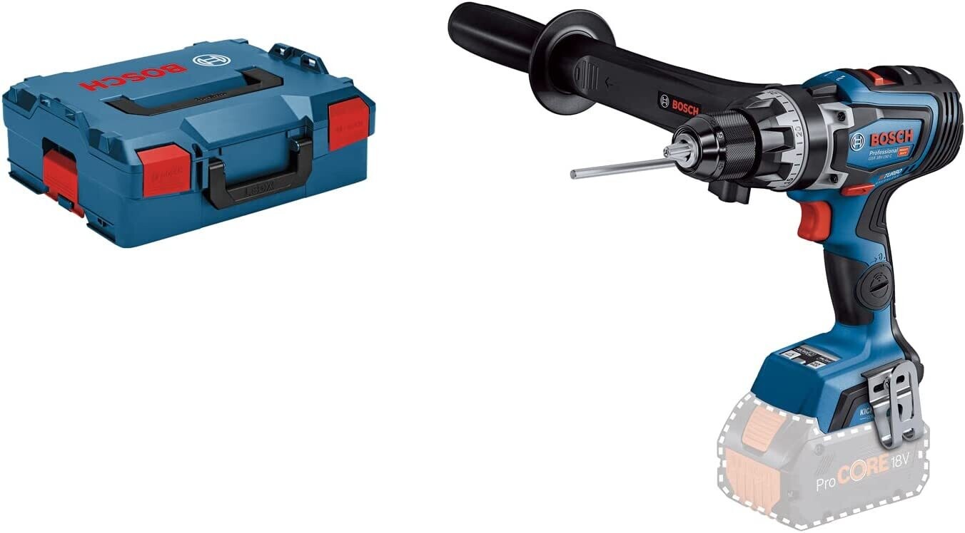 Bosch Professional BITURBO GSR 18V-150 C - Atornillador a batería (18V, 150 Nm, 2200 rpm, conectable, sin batería, en L-BOXX)