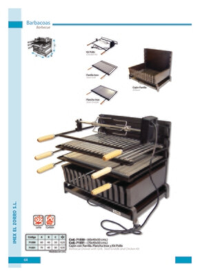 Cajón  Parrilla  con  Parrilla,	 Plancha  y Kit  Pollo    70x40x50