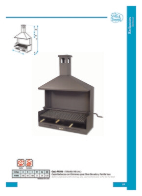 Cajón  Barbacoa  con  Chimenea	  P.Inox  100x40x148