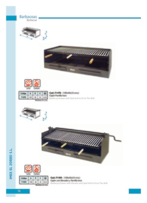 Cajón  Barbacoa  con  Parrilla	 Inox   100x40x33