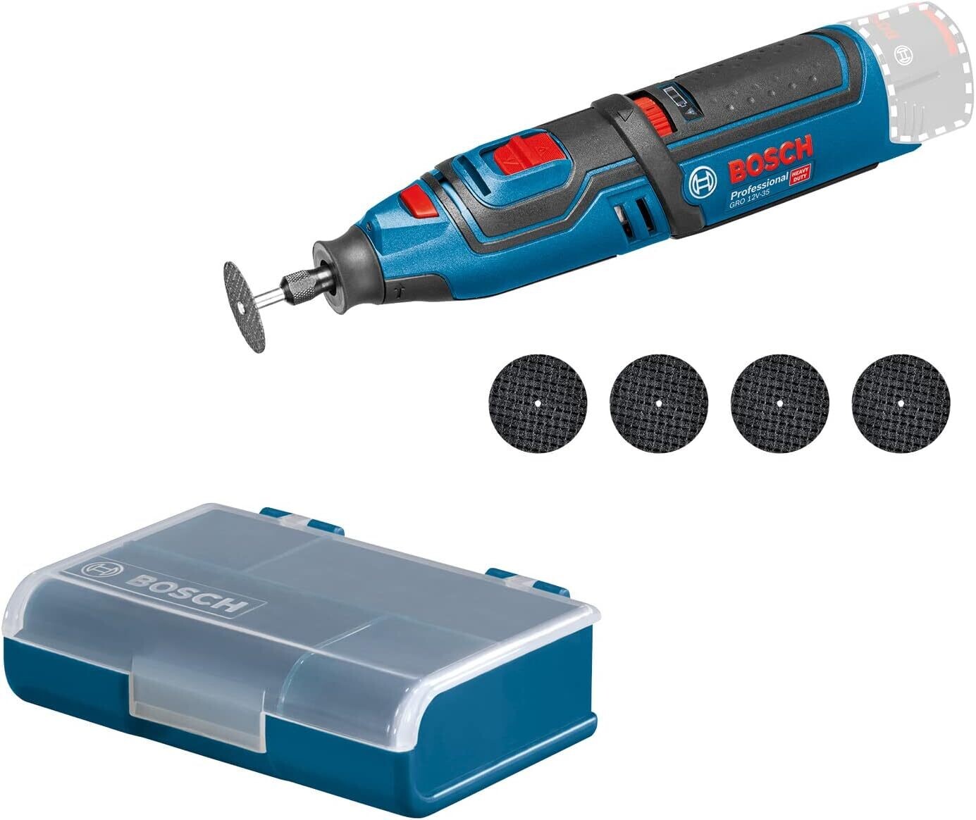 Bosch - Herramienta multiusos empotrada GRO 12 V-Li, sin batería ni cargador, 06019C5000, Negro/Azul, Solo
