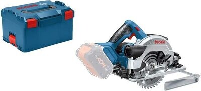 Bosch Professional Sierra circular, Disco 165 mm, sin batería, en L-BOXX, Azul, compatible carril guía
