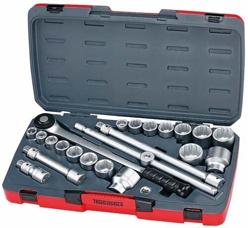 JUEGO DE LLAVES DE VASO BIHEXAGONALES 3\4" T3422S - 22 PIEZAS