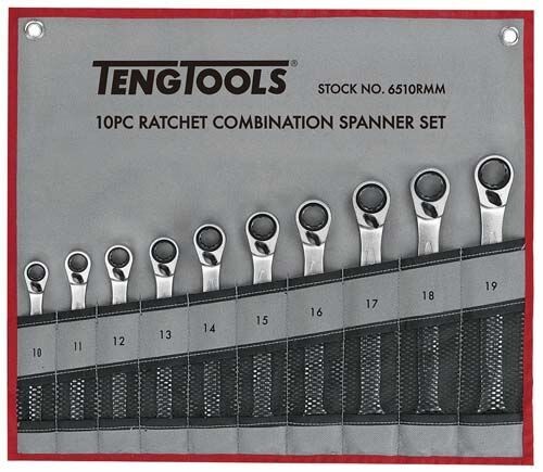 JUEGO DE 10 LLAVES COMBINADAS CON CARRACA 6510RMM
