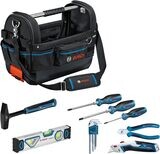 Bosch Professional Combo Kit GWT 20 + juego de herramientas de mano (incluye 3 destornilladores, juego de llaves hexagonales de 9 piezas, 1 cortador lateral, 1 martillo, 1 nivel de burbuja de 25 cm, 1