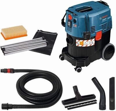 Bosch Professional GAS 35 L AFC - Aspirador seco/húmedo (1200 W, 254 mbar, depósito 35 l, clase polvo L, manguera 5m)