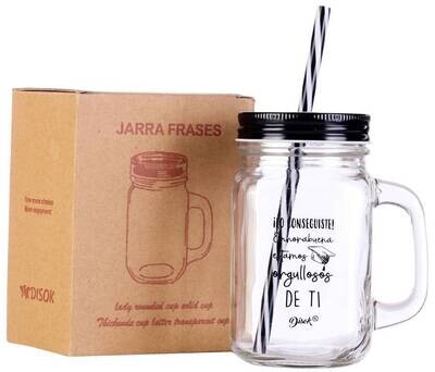 JARRA CRISTAL CON TAPA Y CA�A GRADUACI�N