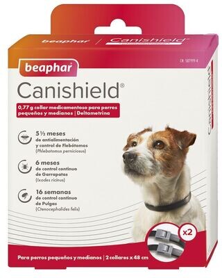 Beaphar Canishield® Collar Antiparasitario Perro Pequeño y Mediano - 2x48cm