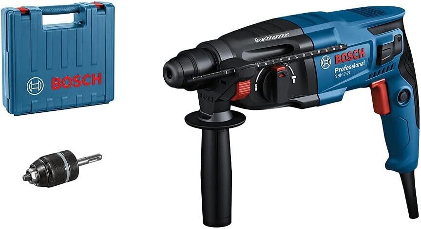 Bosch Professional GBH 2-21 - Martillo perforador combinado (2 J, Ø máx. hormigón 21 mm, SDS plus + cilíndrico automático, en maletín)