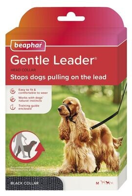 Beaphar Gentle Leader® Correa Adiestramiento Negro - Perro Mediano