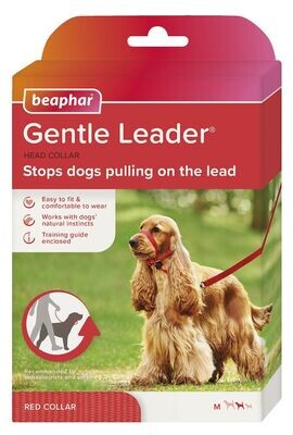 Beaphar Gentle Leader® Correa Adiestramiento Rojo- Perro Mediano