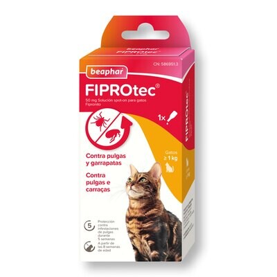 Beaphar FIPROtec® Pipeta Antiparasitaria Gatos - 1 Pipeta