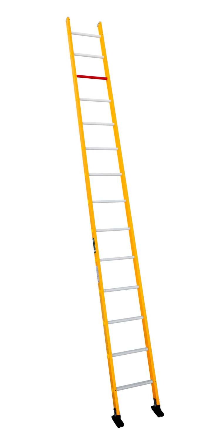 Escalera de Fibra de 1 Tramo
Modelo 6115-   15 Peldaños  Altura 4390 mm  Ancho 450 mm  Peso 13 kg