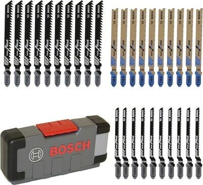 Bosch Professional Set Tough Box con 30 hojas de sierra de calar Basic for Wood and Metal (para madera y metal, accesorios de sierra de calar)