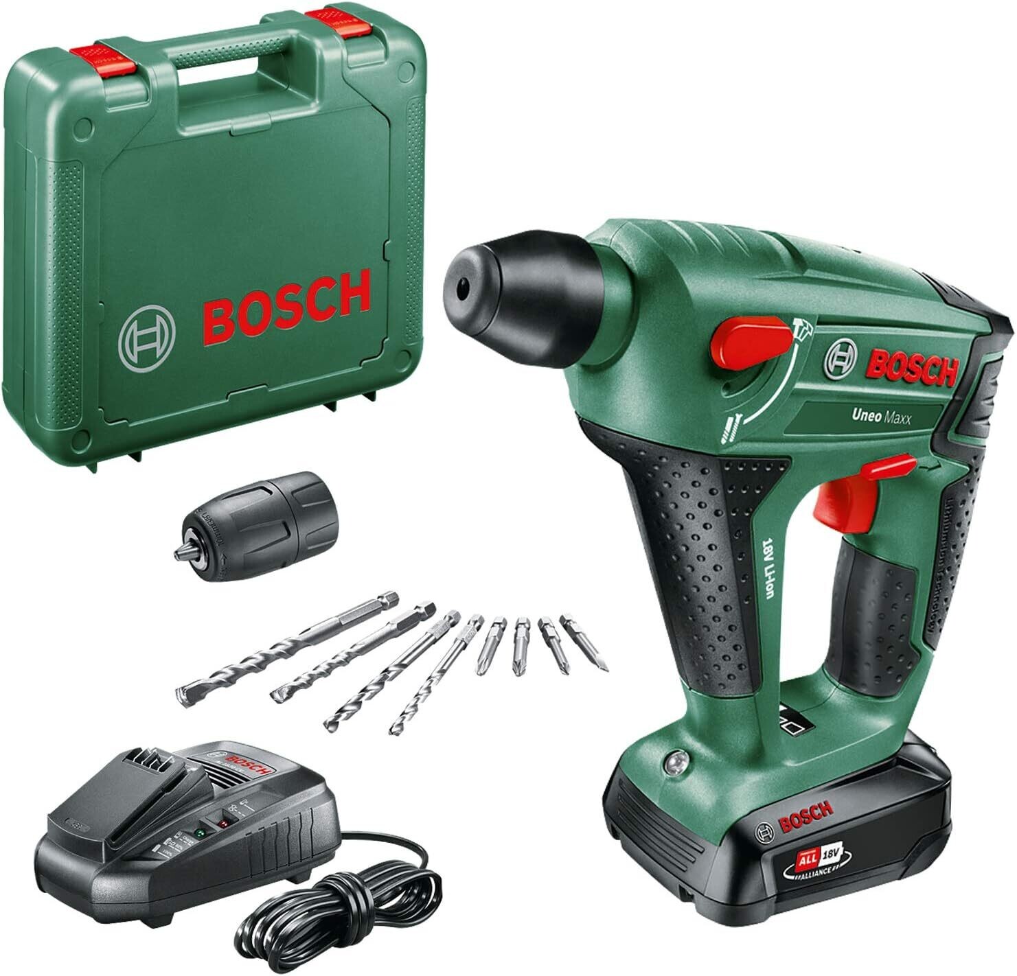 Bosch Home and Garden UneoMaxx - Martillo perforador a batería (1 batería, sistema de 18 V, en maletín)