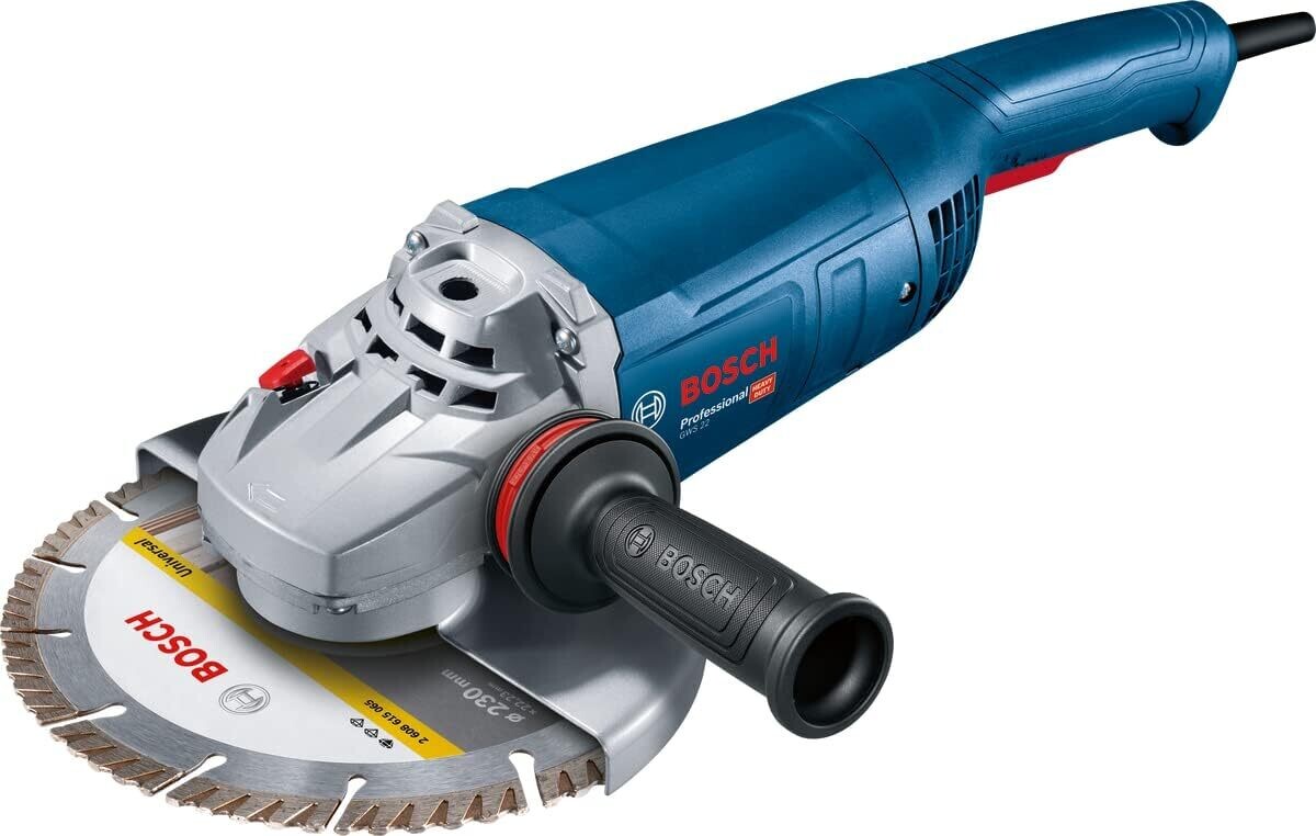 Bosch Professional GWS 22-230 J - Amoladora angular (2200 W, Ø 230 mm, Soft Start, disco de diamante, en caja)
