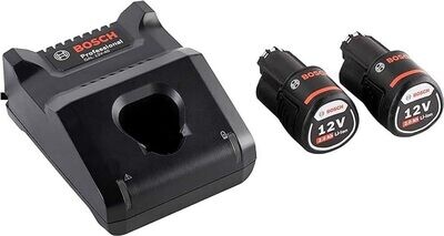 Bosch Professional 12V System GBA 12V + GAL 12V-40 - Set batería de litio + cargador (2 baterías x 2.0 Ah, compatible 10,8V / 12V)