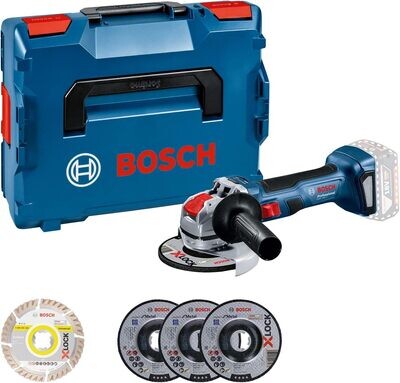 Bosch Professional 18V System GWX 18V-7 - Amoladora angular a batería (Brushless, X-LOCK, Ø 125 mm, set 5 discos, en L-BOXX)