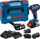 Bosch Professional 18V System GSR 18V-90 FC - Atornillador a batería (Brushless, 64 Nm, 4 cabezales FlexiClick, 2 baterías ProCORE x 4.0 Ah, en L-BOXX)