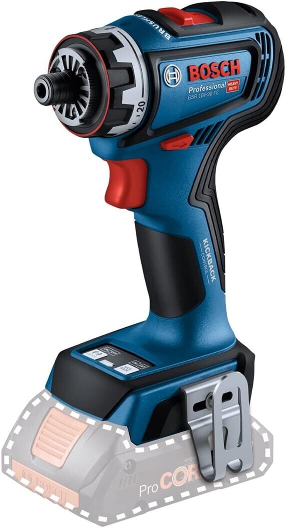 Bosch Professional 18V System GSR 18V-90 FC - Atornillador a batería (Brushless, 64 Nm, FlexiClick)