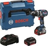 Bosch Professional 18V System GSB 18V-110 C - Taladro percutor a batería (Brushless, 110 Nm, 2100 rpm, módulo Connectivity, 1 batería 5.0 Ah, 1 batería 3.0 Ah, en L-BOXX)