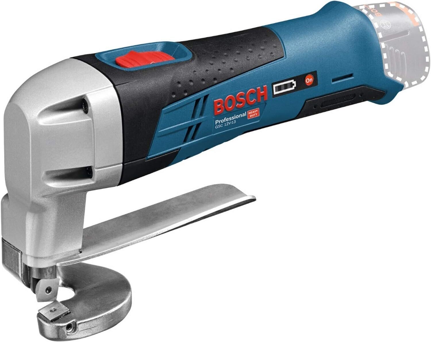 Bosch Professional GSC 12V-13 - Cizalla de metal a batería (12V, 3600 cpm, corte en acero max. 1,3 mm, sin batería, en caja)