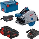 Bosch Professional BITURBO GKT 18V-52 GC - Sierra circular de inmersión a batería (Brushless, 18V, Ø 140 mm, conectable, 2 baterías ProCORE 5.5Ah, en L-BOXX)