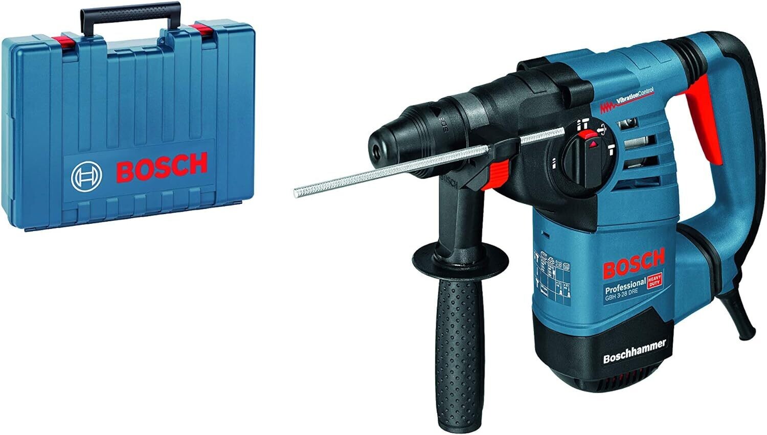 Bosch Professional GBH 3-28 DRE - Martillo perforador Azul (3,1 J, Ø máx. hormigón 28 mm, SDS plus, en maletín)