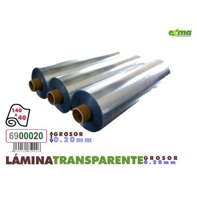 Lámina PVC Transp. 0.20mm 140cm x 40m