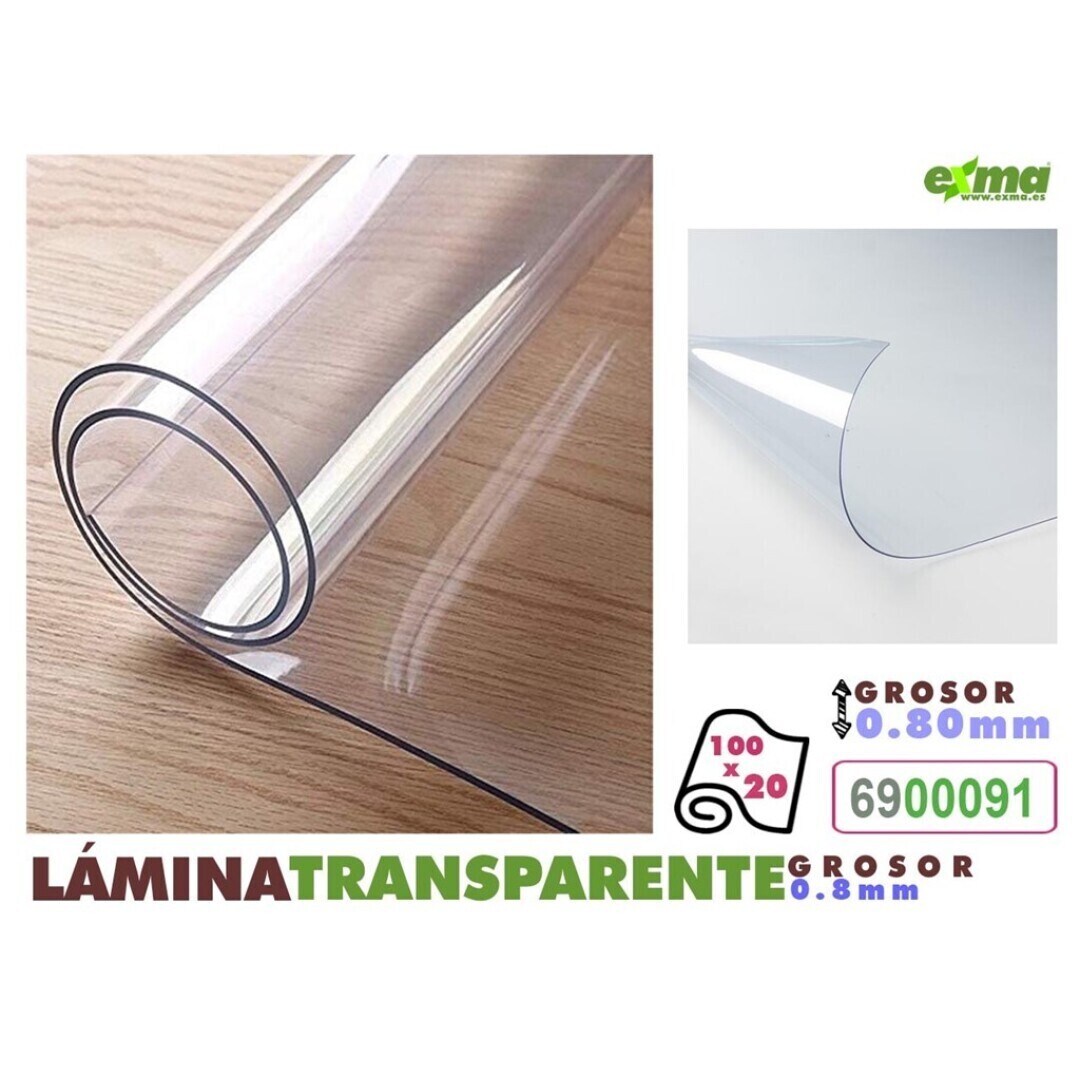 Lámina PVC Transp. 0.8mm 100cm x 20m