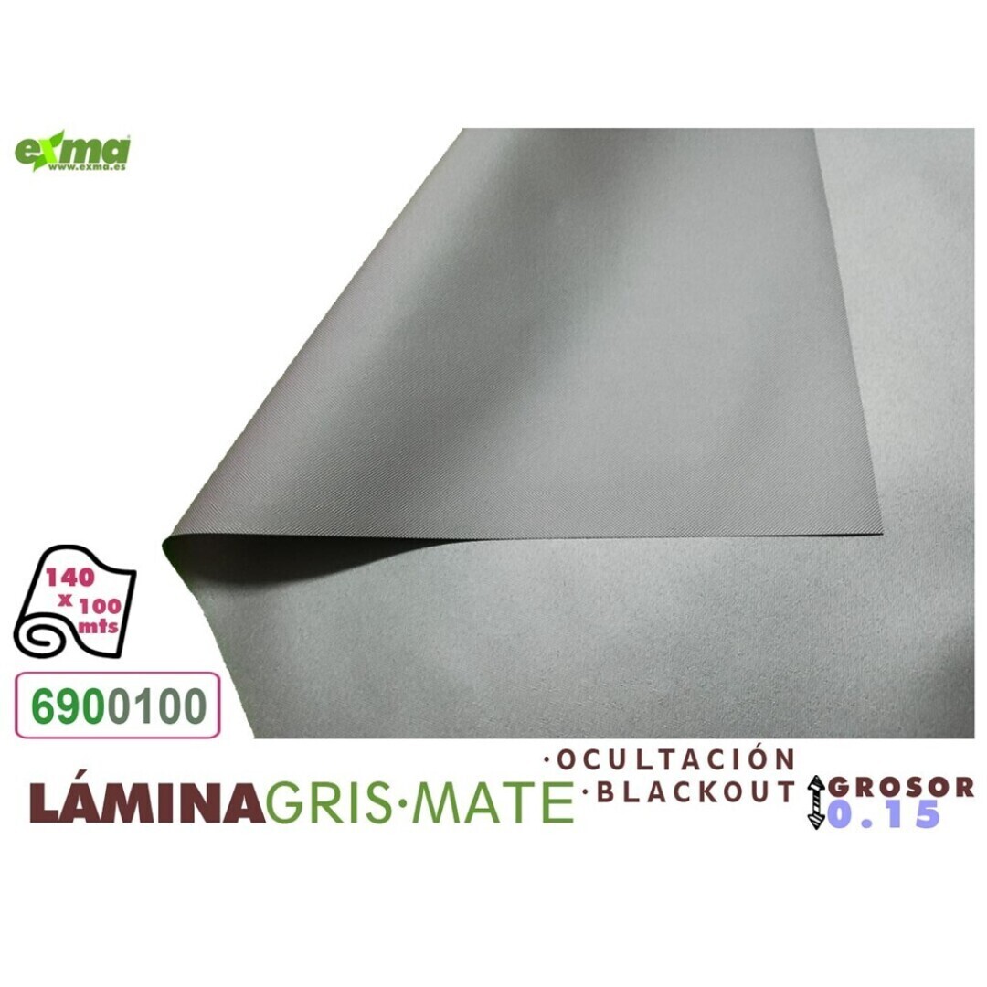 LÁMINA PVC GRIS MATE 140cm x100m