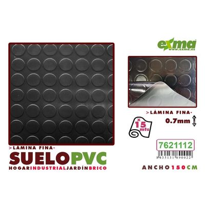 SUELO PVC 150cm x 15m CIRCULOS NEGRO