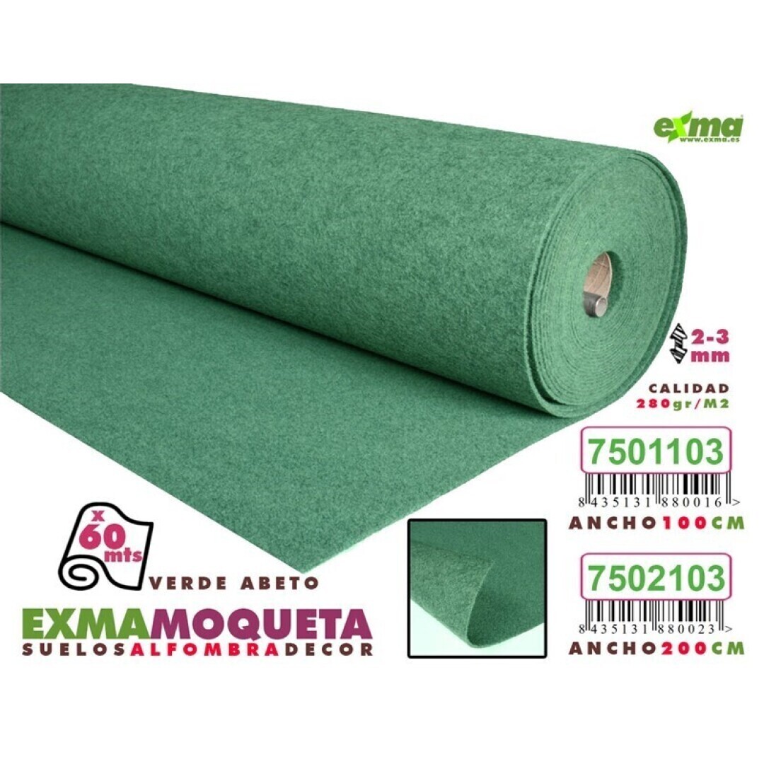 ROLLO MOQUETA  VERDE - Ancho 200cm x 60m