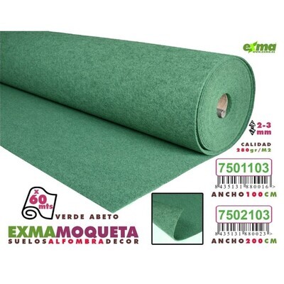 ROLLO MOQUETA  VERDE - Ancho 200cm x 60m