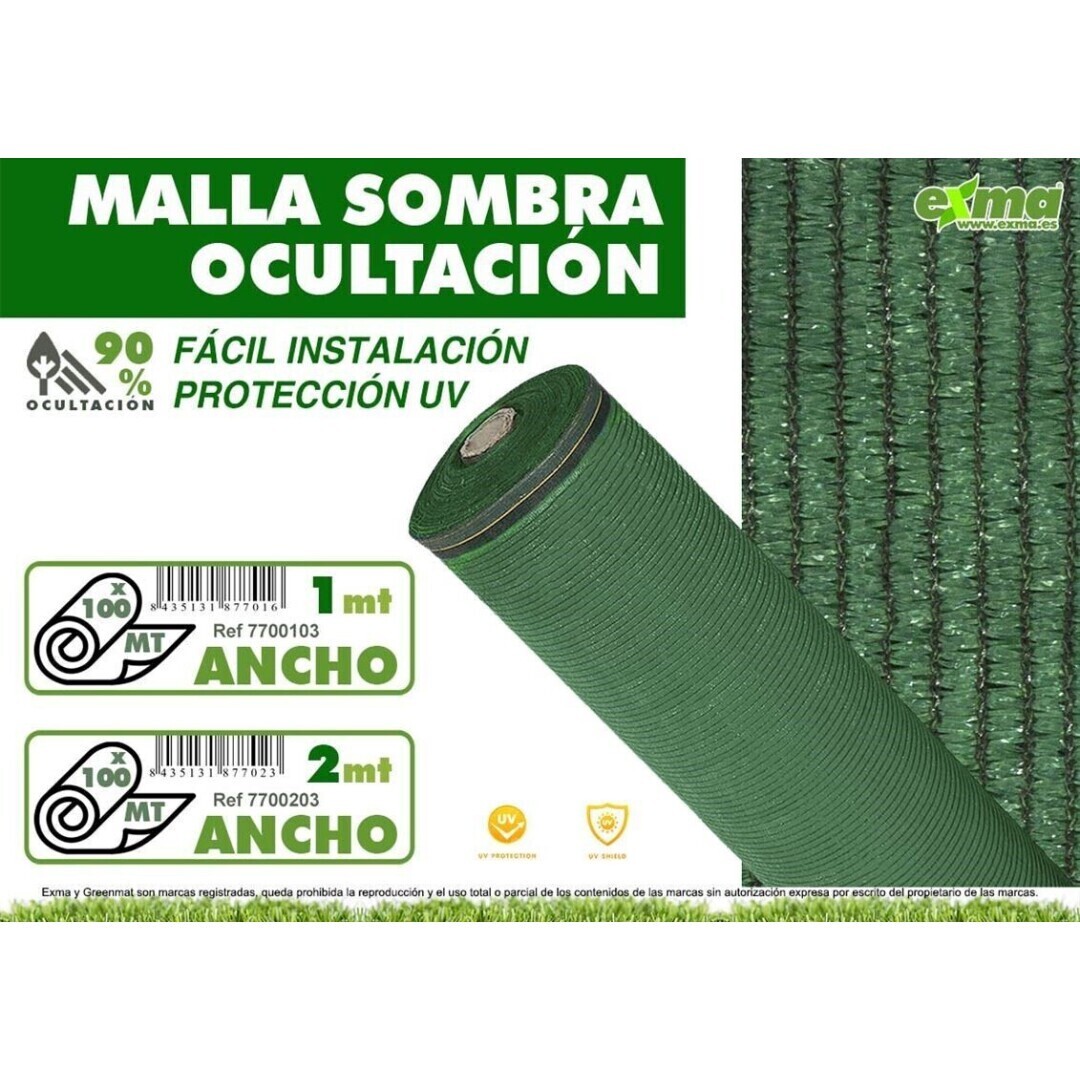 MALLA SOMBREO VERDE 100CM  x100m Referencia: 7700103