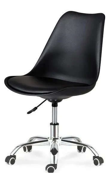 Silla TORRE, giratoria, negra, cojín negro 4 sillas