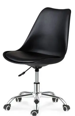 Silla TORRE, giratoria, negra, cojín negro 4 sillas