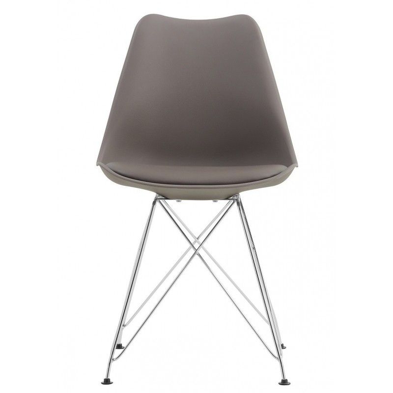 Silla TORRE (SU), cromada, carcasa y cojín gris oscuro 4 sillas