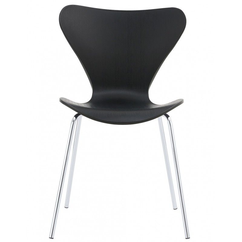 Silla ARNE NEW, cromada, polipropileno negro 4 sillas