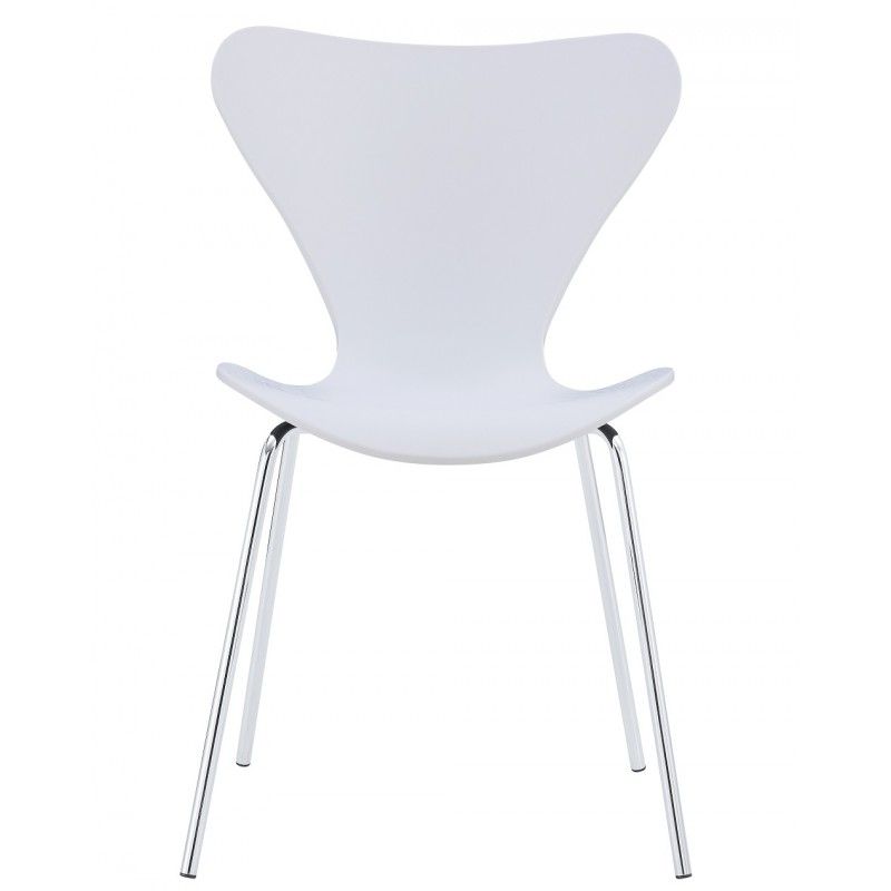 Silla ARNE NEW, cromada, polipropileno blanco 4 sillas