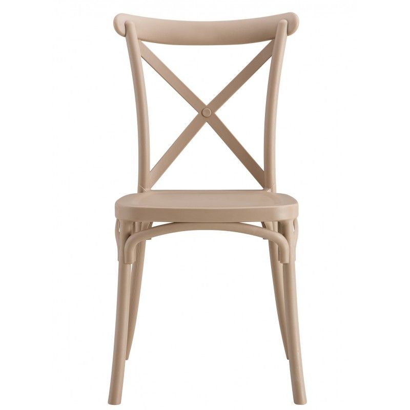 Silla CORFÚ, apilable, tratamiento anti UV, polipropileno tórtora 4 sillas