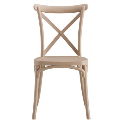 Silla CORFÚ, apilable, tratamiento anti UV, polipropileno tórtora 4 sillas